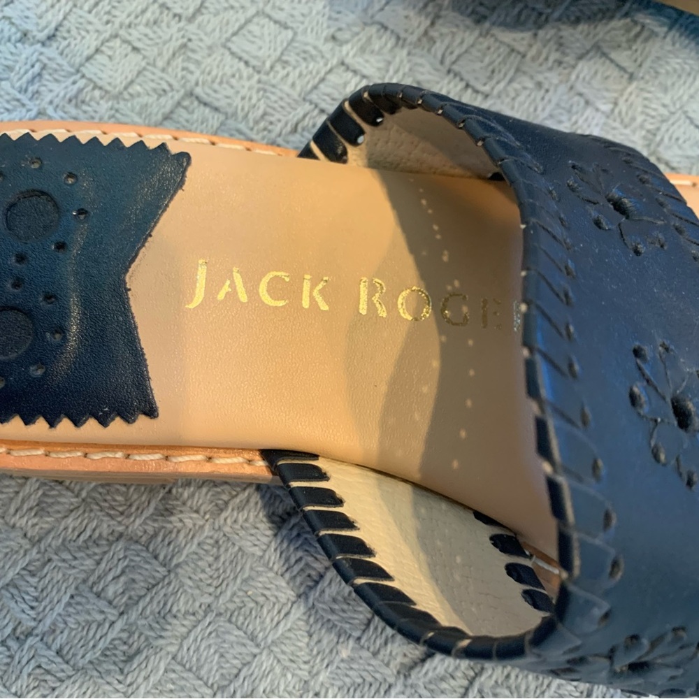 Jack Rogers Navy Sandals with Medallion Design - Picture 4 of 6